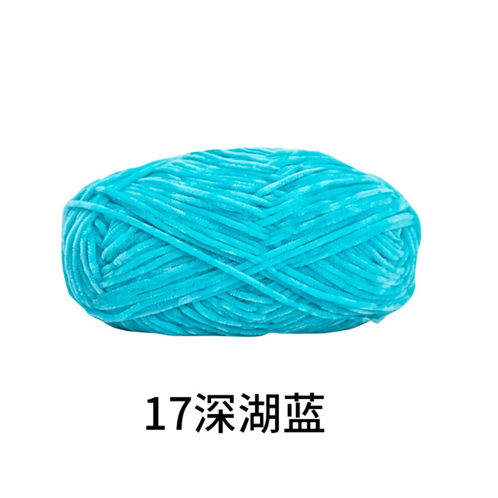 40g/roll 2mm Lustre Chenille Yarn DIY Hand Crochet Dolls Shoes Materials For Hand Knitting Thin Pleuche Wool Rope