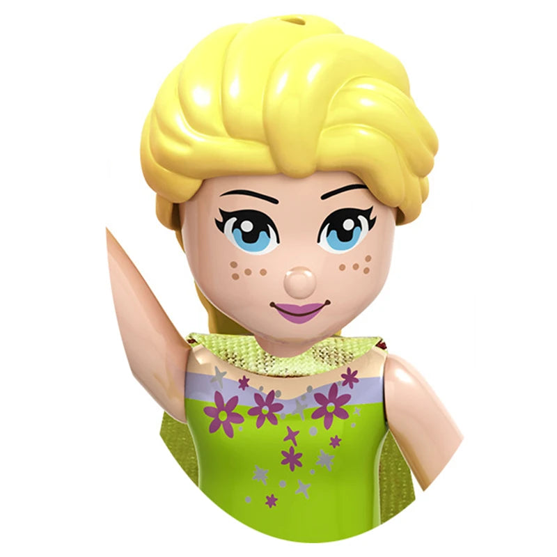 Model Batu Bata Mini Puteri Anime Gadis Cantik Angka Aksesori Kepala Blok Bangunan Salji Mainan Aksi Rakan untuk Kanak-kanak