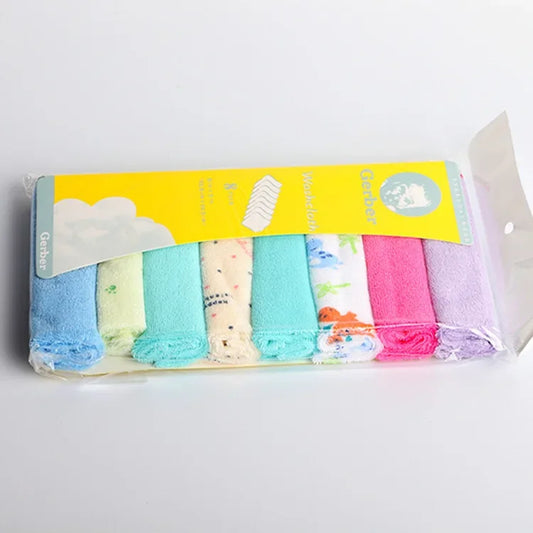 8Pcs/pack Baby Infant Newborn Bath Towel Washcloth Bathing Feeding Wipe Cloth Soft Shower Products 21*21cm