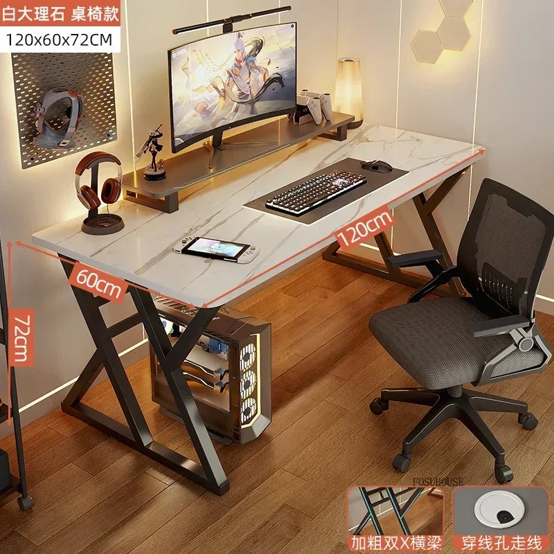 Meja Komputer Desktop Meja Pejabat Meja Isi Rumah Ringkas Meja Permainan Moden dan Set Kerusi Bilik Tidur Meja Kerja Perabot Pejabat