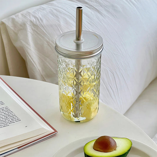 Ins Boba Milk Tea Gelas Air Cawan Dengan Penutup Jerami Kapasiti Besar Tahan Haba Jelas Gelas Kopi Bubble Jus Cawan Minuman Sejuk