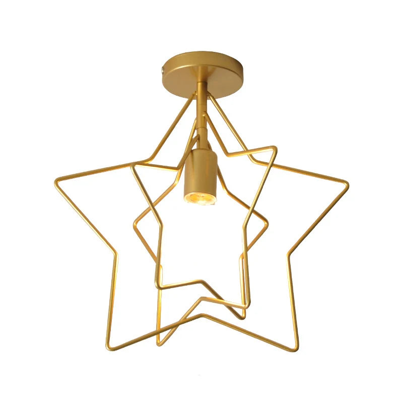 Modern Metal Gold Ceiling Light Industrial Iron Ceiling Lamp Decor for Living Room Bedroom Aisle Loft E27 Home Lighting Fixture