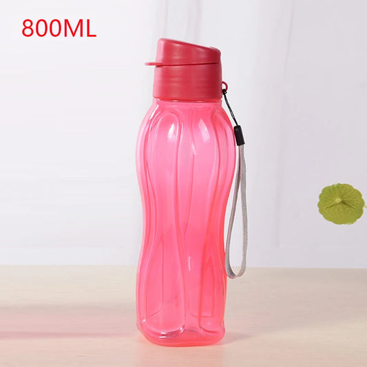 PP Sports Water Bottle 800ML/1L Portable Gym Water Drinking Bottle Outdoor Large Capacity Cup With Rope Leak-Proof Drink Bottle