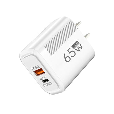 Jumlah Pengecas GaN 65W USB PD Pengecasan Pantas Berkelajuan Tinggi Jenis C Pengecas Pantas Penyesuai Dinding Telefon Mudah Alih untuk IPhone 15 Pro Xiaomi 14