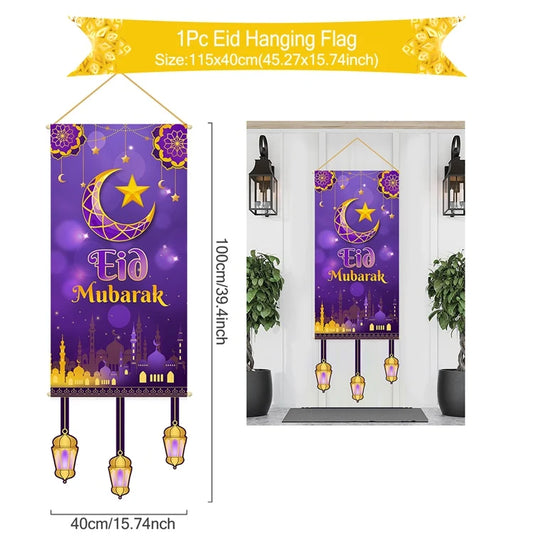 Eid Mubarak Banners Ramadan Kareem Decoration 2025 For Home Islamic Muslim Party Festival Eid Al-Fitr Party Supplies Favors Gift