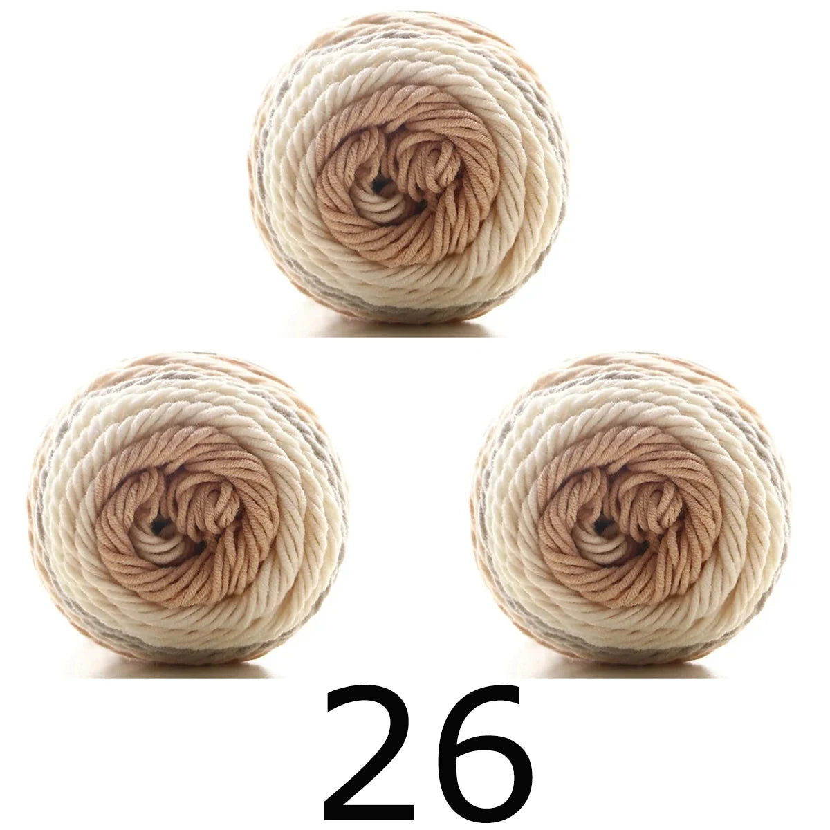 3pcsX100g Benang Pelangi 5 Segmen Helai Benang Dicelup Buatan Tangan DIY Benang Rajutan untuk Topi Sweater Selendang Sofa Kusyen Benang Kek 193M