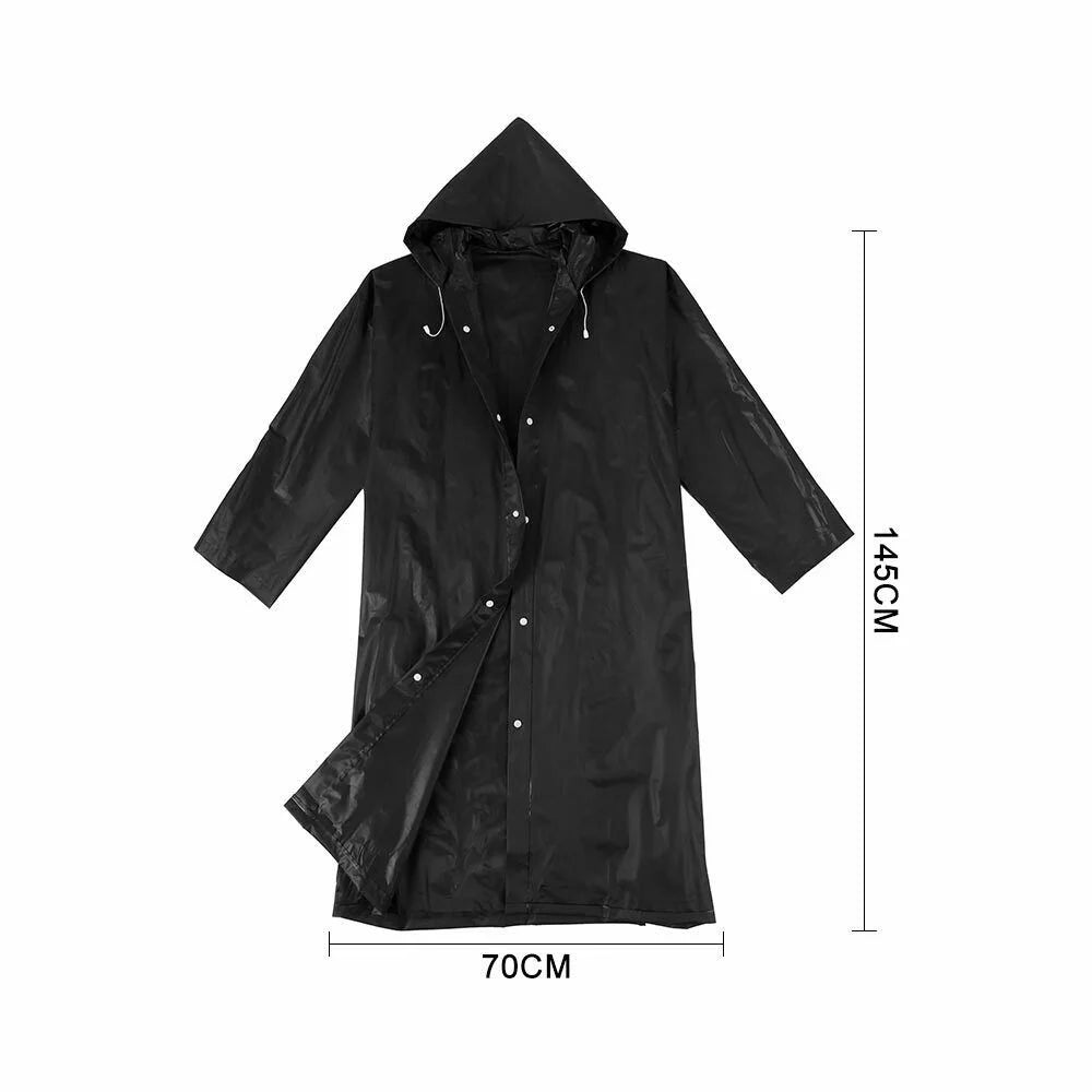Fesyen Baju Hujan Panjang Kalis Air Wanita Lelaki Jas Hujan Bertudung untuk Kembara Luar Mendaki Memancing Mendaki Baju Hujan Ponco Tebal