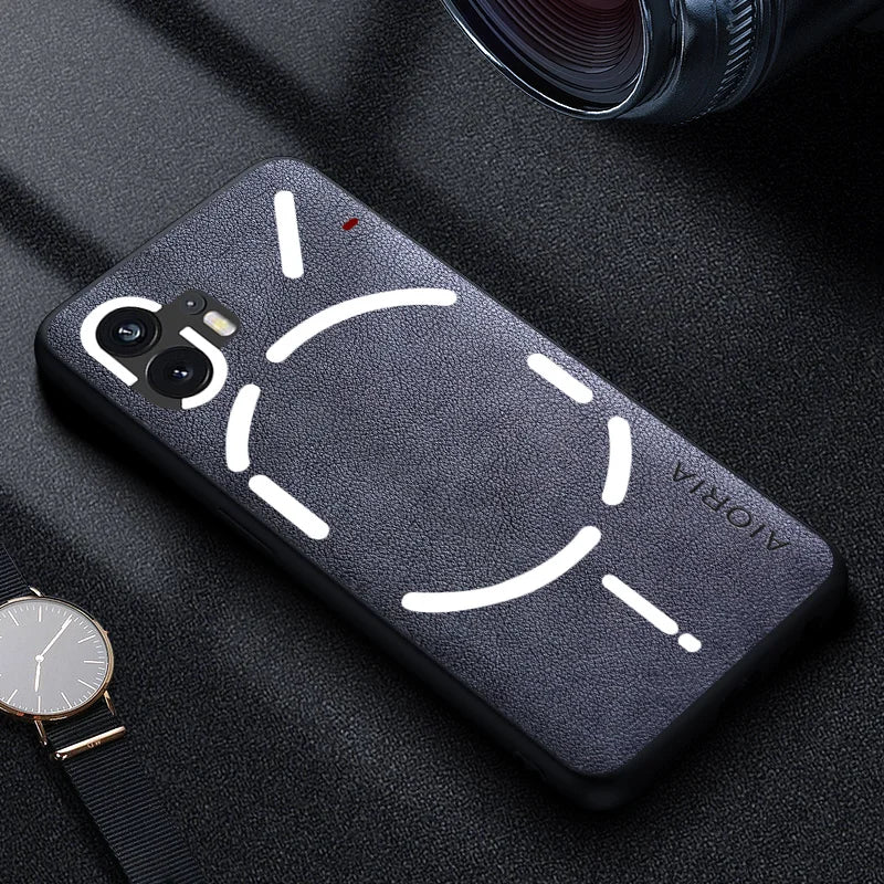 Premium Luxury leather Phone Case for Nothing Phone 2 1 Gaya Perniagaan Retro Funda penutup warna pepejal