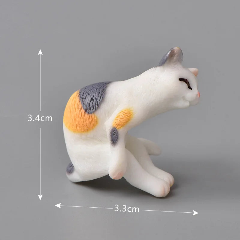 1pcs Resin Kucing Hiasan Anak Kucing Patung Haiwan Miniatur Taman Peri Hiasan Rumah Anak Patung DIY Mikro Landskap Hiasan Rumah