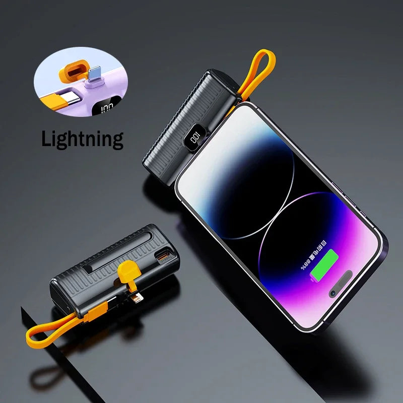 Bank Kuasa Xiaomi 30000 mAh Poket Mudah Alih Kompak Kabel Terbina dalam Power Bank Dua Hala Serasi Pengecasan Cepat iPhone Samsung