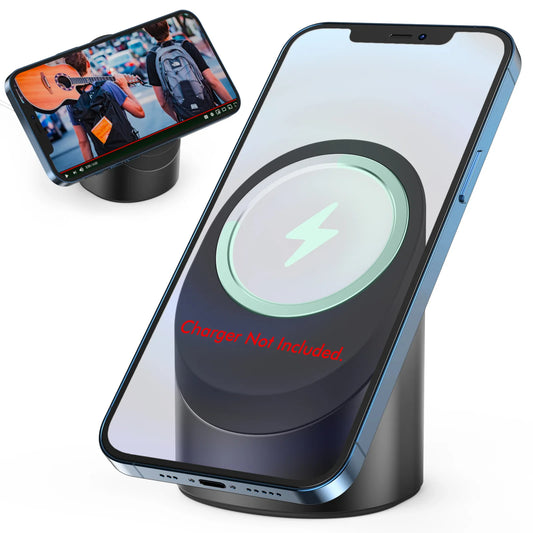 Pendirian Tapak Pengecasan Sesuai untuk Dok Pengecasan MagSafe Apple iPhone 12 Pendakap Penyimpanan Aloi Aluminium Pengecasan Wayarles Magnet