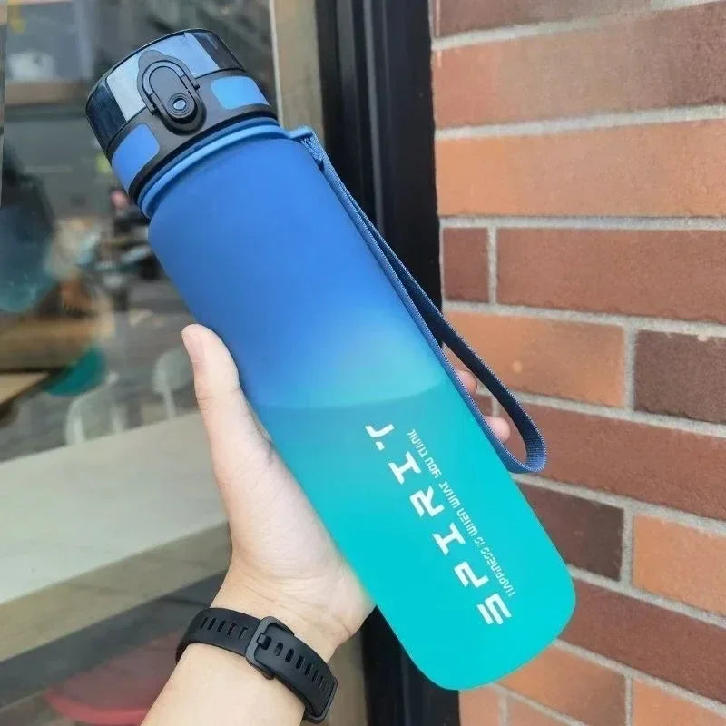 500/1000ML Sports Water Bottle Large Capacity Leak Proof Colorful Plastic Cup Portable Outdoor Travel Gym Fitness Jugs Drinkware