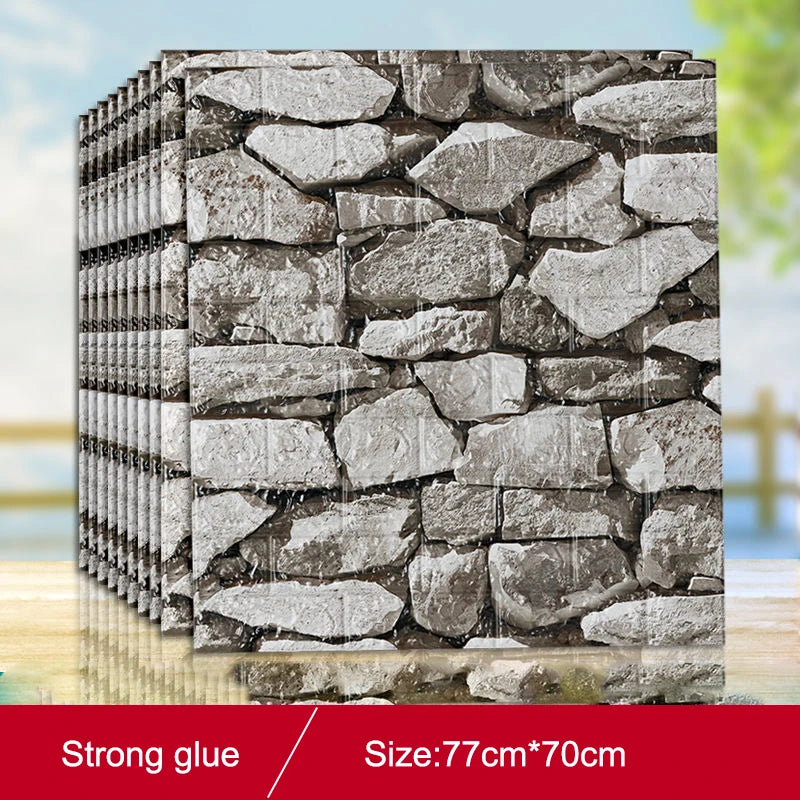 1/5/10Pcs77*70CMBrick Wall Stickers Decor Self-Adhesive Waterproof Wallpaper For Kids Room Bedroom 3D Wall Sticker Brick decor