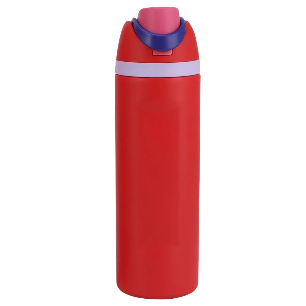 19oz 24oz 32oz Botol Air Keluli Tahan Karat Tertebat Dengan Cawan Termos Jerami Kelalang Vakum Botol Air Kereta Untuk Perjalanan Sukan