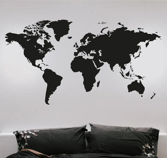 Fashion Large World Map Wall Stickers Creative Vinyl Wall Art Bedroom Home Decorations Wall Decals Removable Wall Graphic ZA993