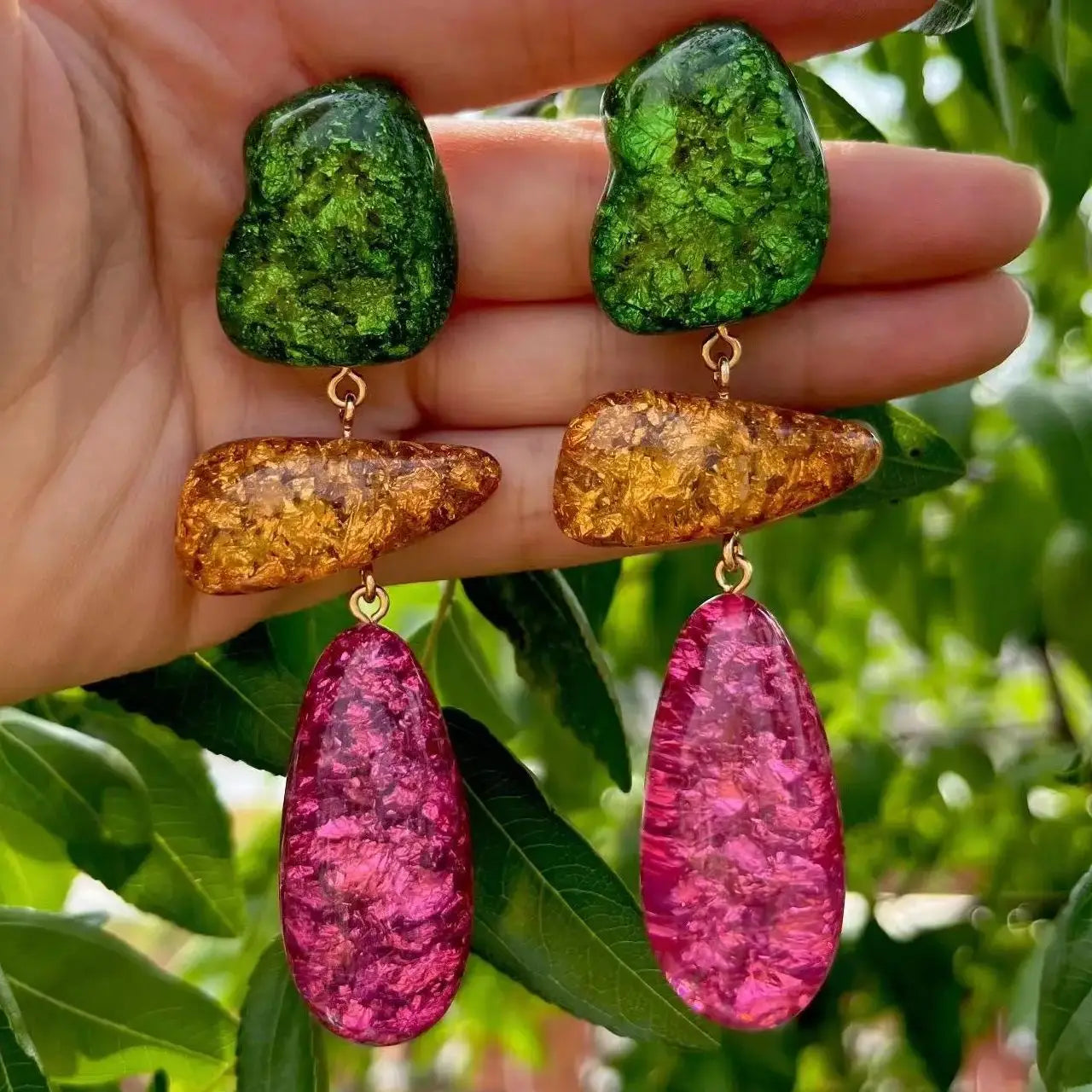 Anting Titisan Air Resin Baharu untuk Barang Kemas Kasual Parti Wanita