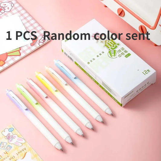 Rainbow Quick-Drying Gel Pen Bullet Water-Resistant Macaron Cute Gradient Color Gel Pen 2024 Office Accessories Cute Stationery