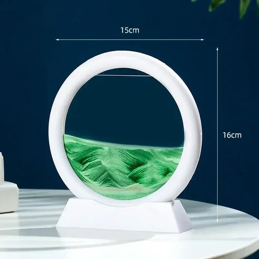 Gambar Seni Pasir Bergerak 3D Bergerak Kaca Bulat 3D Landskap Laut Dalam Desktop Lukisan Pasir Kraf Pasir Hisap Hiasan Pejabat Rumah