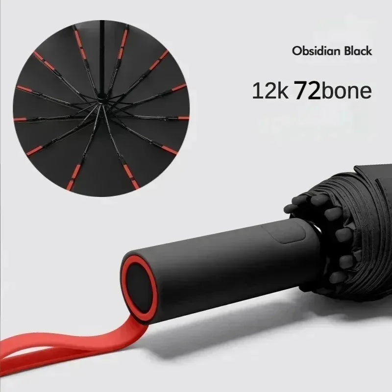 Super Strong Windproof Automatic Folding Men Umbrella, 72 Bone Reinforced, Large Rainproof Sun UV Protection Umbrellas Women