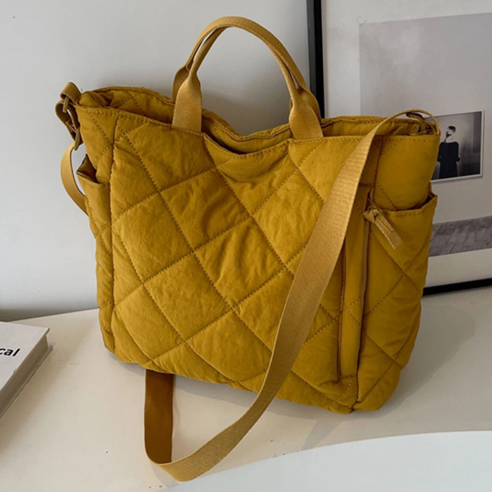 Beg Tangan Wanita Puffer Hobo Beg Selempang Berbulu Zip Beg Bahu Empuk Beg Beg Perjalanan Beg Beli Beg Musim Sejuk Beg Ulang-Alik