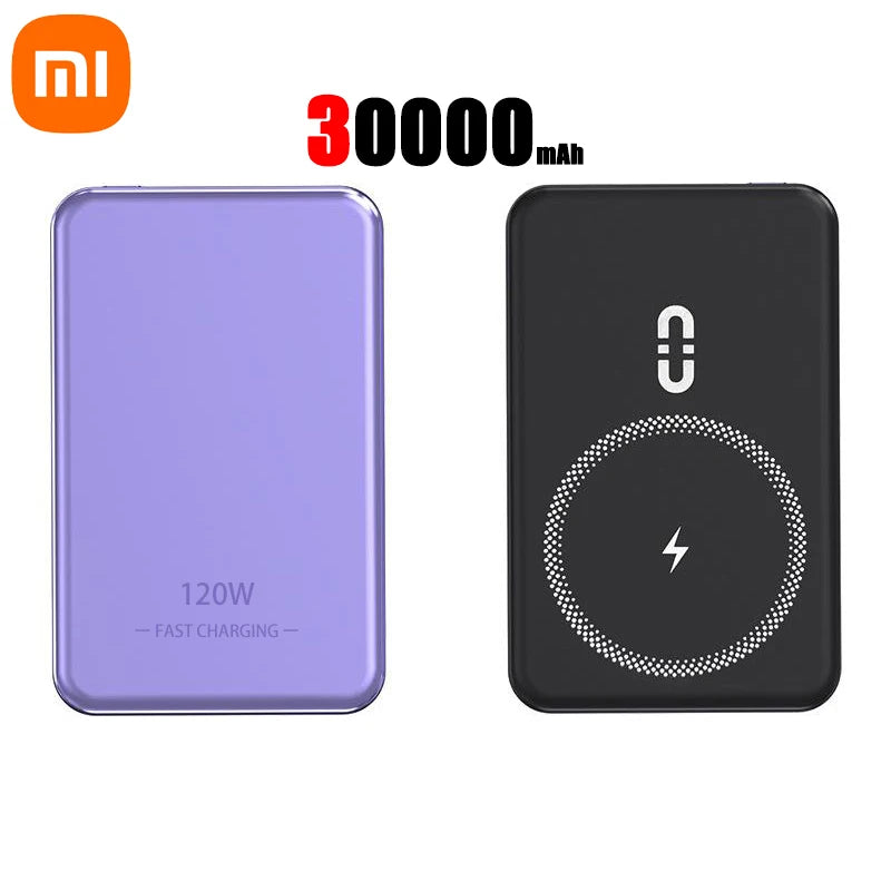 Xiaomi 50000mah Power Bank Magsafe Kuasa Mudah Alih Wireless Power Bank Pengecasan Magnet Tanpa Wayar Sesuai Untuk iPhone Samsung