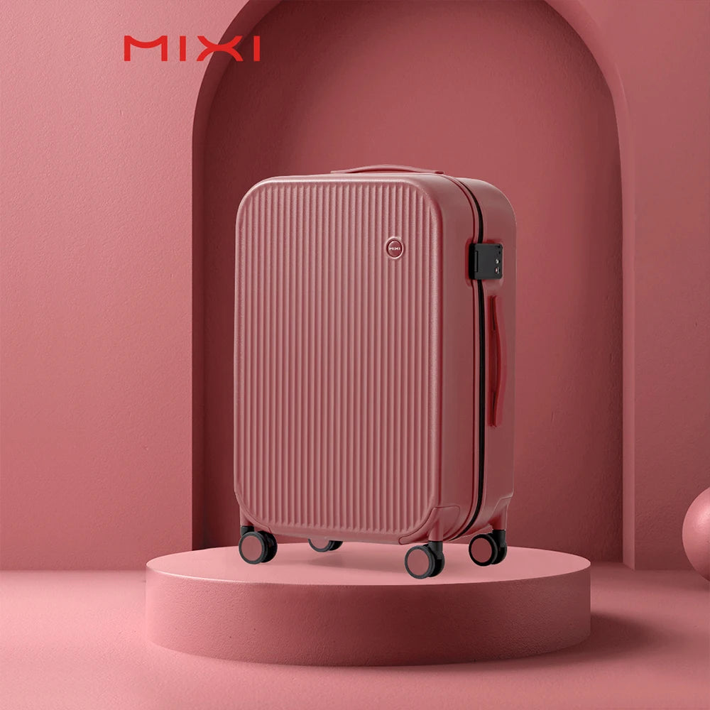 Mixi Bawa Pada Bagasi 20'' Beg Besi Bahagian Keras Beg Bergolek Wanita Perjalanan 24''26''Beg Beg 100% Roda Pemintal PC Kunci TSA