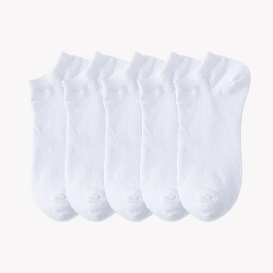 5 Pairs Unisex Socks Low Cut Breathable Business Boat Sock Solid Color Comfortable Ankle Casual White Black Summer Men Business