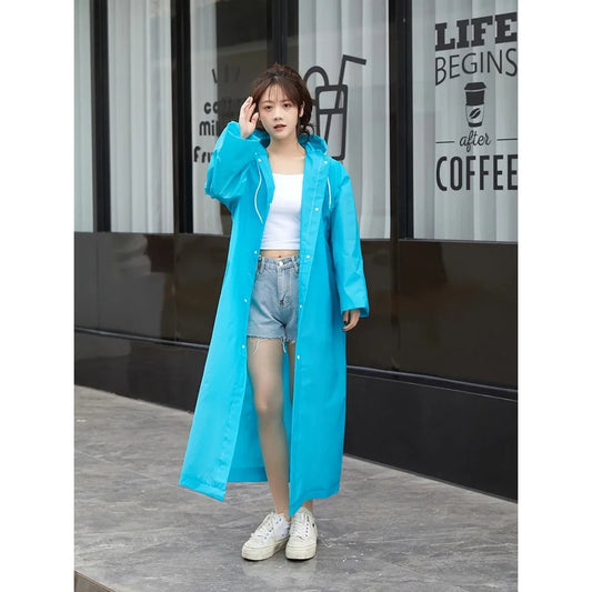 Raincoat Men Women Thickened Impermeable Waterproof Raincoat Tourism Outdoor Hiking Rain Poncho Raincoat Hooded Rain Coat
