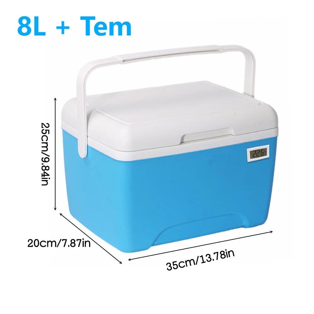 Outdoor Cooler Box Portable Large Capacity Storage Box Camping Incubator Ice Bottle Cooler Mini Fridge With Tem Display 8L / 5L