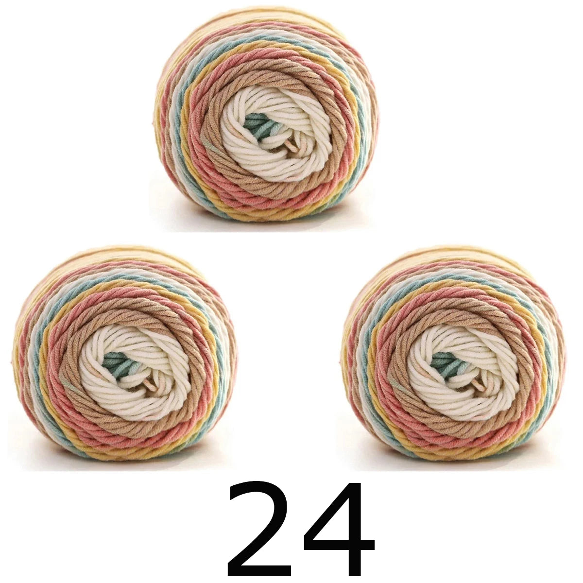 3pcsX100g Benang Pelangi 5 Segmen Helai Benang Dicelup Buatan Tangan DIY Benang Rajutan untuk Topi Sweater Selendang Sofa Kusyen Benang Kek 193M