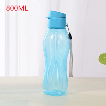 PP Sports Water Bottle 800ML/1L Portable Gym Water Drinking Bottle Outdoor Large Capacity Cup With Rope Leak-Proof Drink Bottle