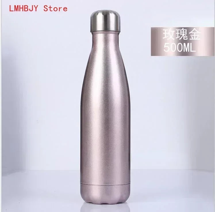 500ml Double-Wall Insulated Vacuum Flask Stainless Steel Thermos Cola Water Beer Outdoors Sport Water Bottle