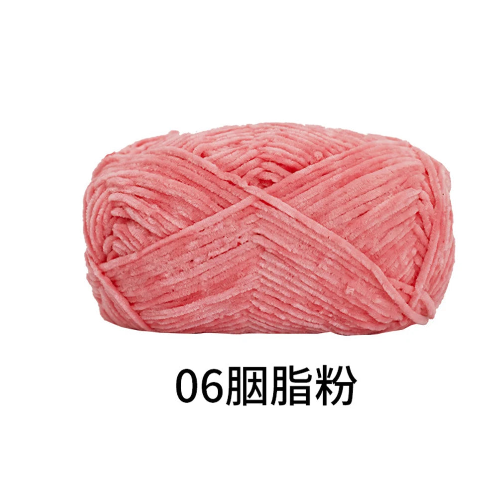 40g/roll 2mm Lustre Chenille Yarn DIY Hand Crochet Dolls Shoes Materials For Hand Knitting Thin Pleuche Wool Rope