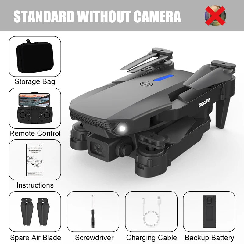 Dron E88 Baharu 4K Dron dengan Kamera Dwi Kamera RC 360° Pengelakan Halangan Dron Kedudukan Aliran Optik Dron Profesional
