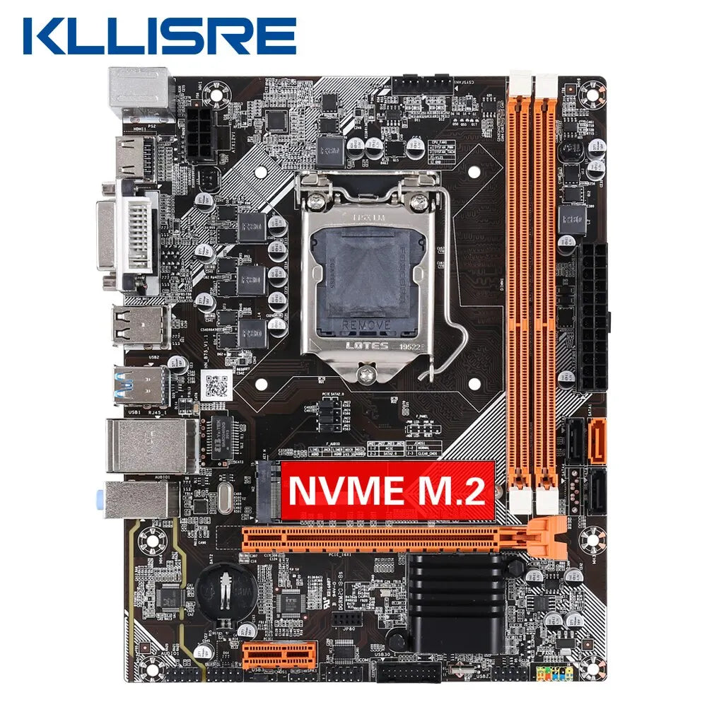 Papan Induk Desktop Kllisre B75 M.2 LGA 1155 untuk I3 I5 I7 Sokongan CPU Memori DDR3