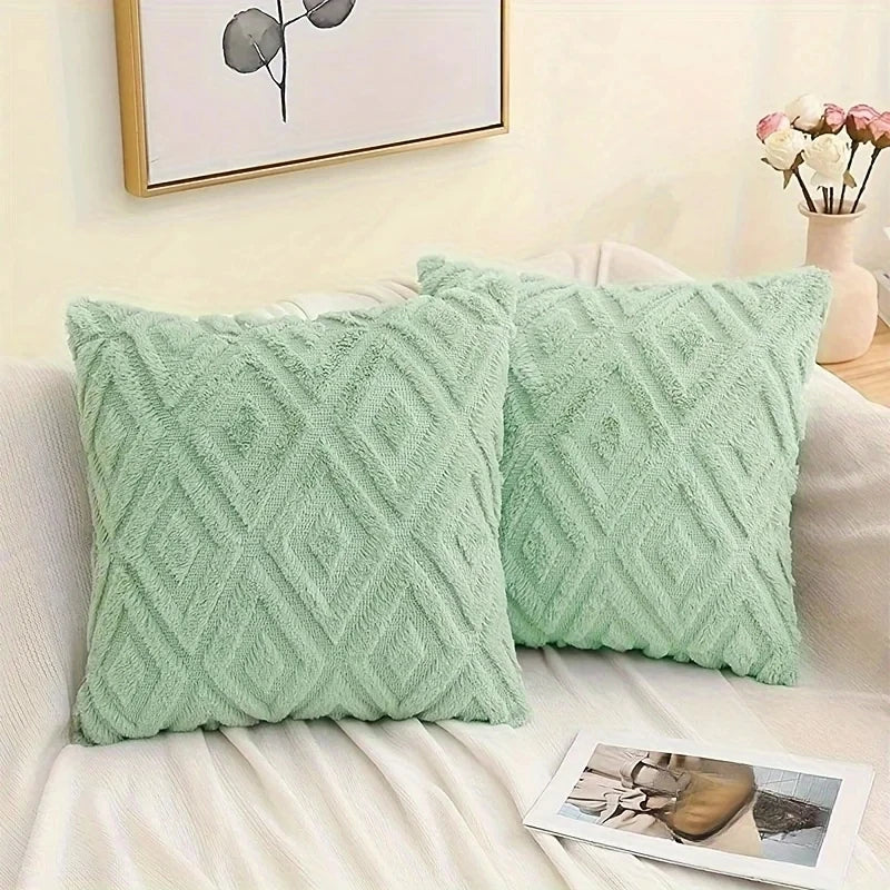 Moden Simple Rhombus Jacquard Mewah Sarung Bantal Bantal SofaBantal Gaya Nordic Pinggang Pejabat Kusyen Tepi Katil Bantal Bantal Kereta