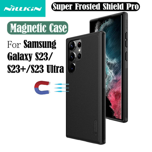 Untuk MagSafe For Samsung Galaxy S23 Ultra Magnetic Case Nillkin Frosted Shield Pro Bingkai TPU Penutup Belakang Untuk Samsung S23 S23+ Plus