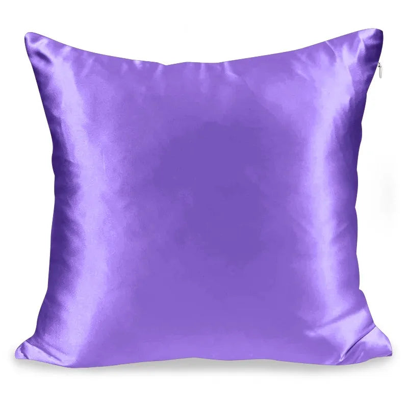 1pc Sarung Bantal Sarung Bantal Satin Tiruan Super Lembut dengan Zip untuk Rambut dan Kulit Bernafas Kedua-dua Bahagian Sarung Bantal Sutera