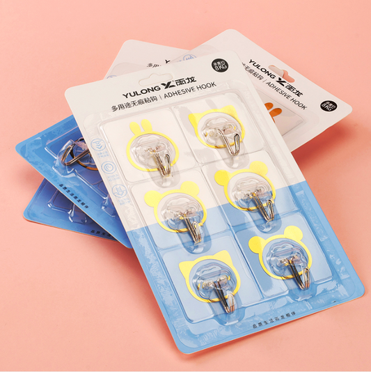 Six transparent cartoon hook