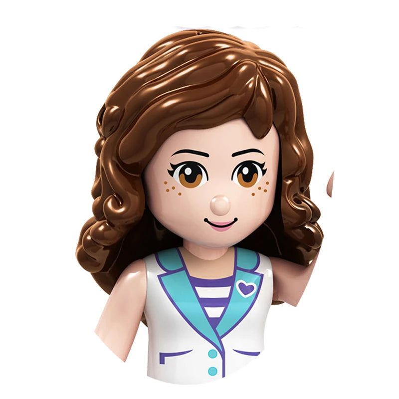 Model Batu Bata Mini Puteri Anime Gadis Cantik Angka Aksesori Kepala Blok Bangunan Salji Mainan Aksi Rakan untuk Kanak-kanak