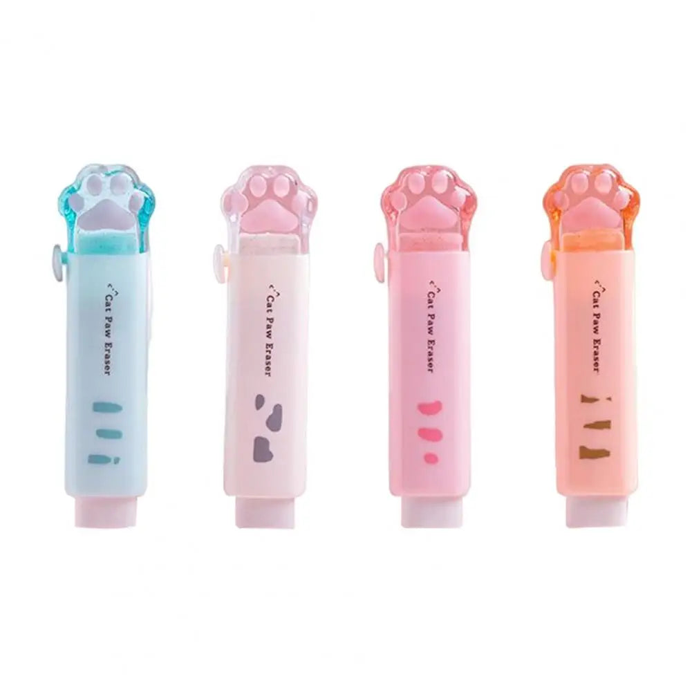 Lightweight Useful Push-pull Cartoon Cat Paw Pen Eraser Mini Pencil Eraser Detachable Home/family
