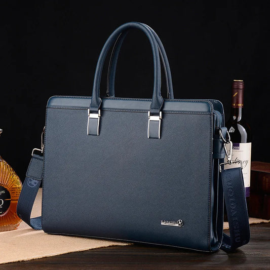 PU Leather Briefcases For Men Bag Executives Designer Business Office Shoulder Square Side Messenger Crossbody A4 Bag Suitcase
