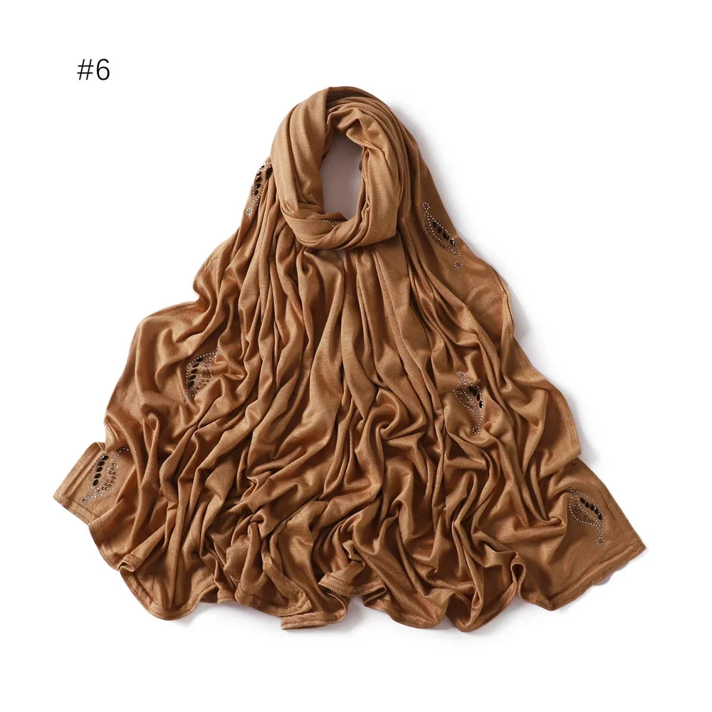 170*70CM Berlian buatan Jersi Premium Tudung untuk Wanita Tudung Tudung Biasa Wanita Muslimah Jersi Hijab Serban Pakaian Islam