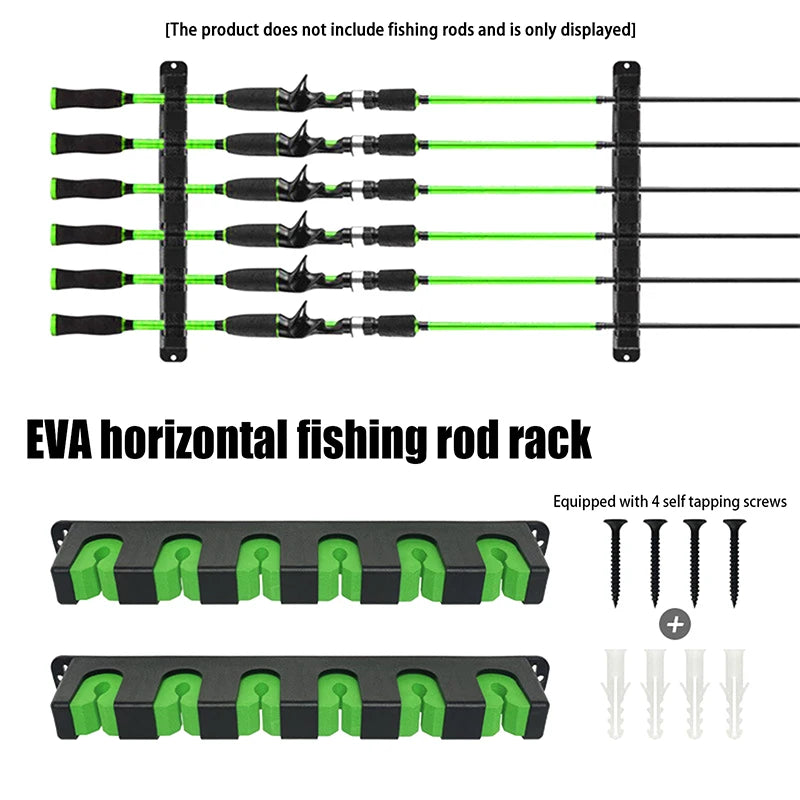 New 1PC Plastic 6-hole Fishing Rod Storage Rack Wall-mounted Holder Storage Bracket For Thick Fishing Rods Hand Rods Nets