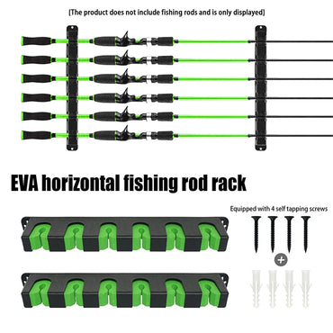 New 1PC Plastic 6-hole Fishing Rod Storage Rack Wall-mounted Holder Storage Bracket For Thick Fishing Rods Hand Rods Nets
