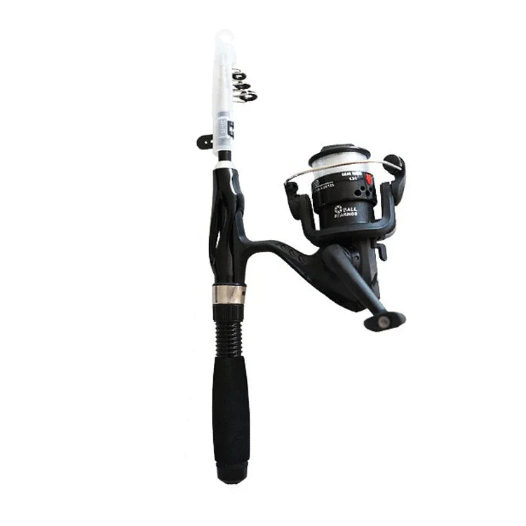 Telescopic 31cm Mini Fishing Rods Combo Set Collapsible Rods Reels Lures Hooks Bag Portable Fishing Kit for Children Adults