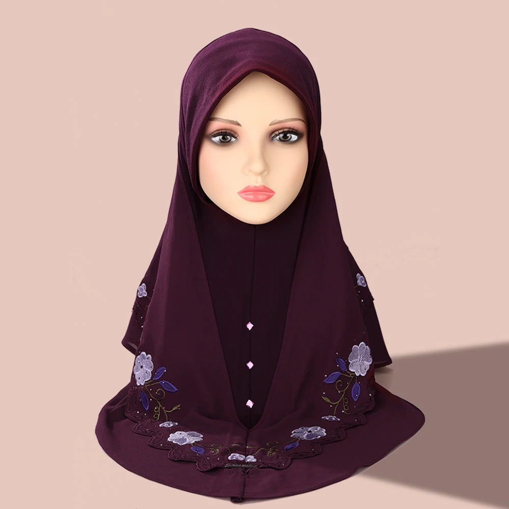 Tudung Muslim Lapisan Dua Lapisan Berat Tudung Lace Pullover Tudung Wanita Melayu Muslim Lapisan Dua Tudung Manik Chiffon