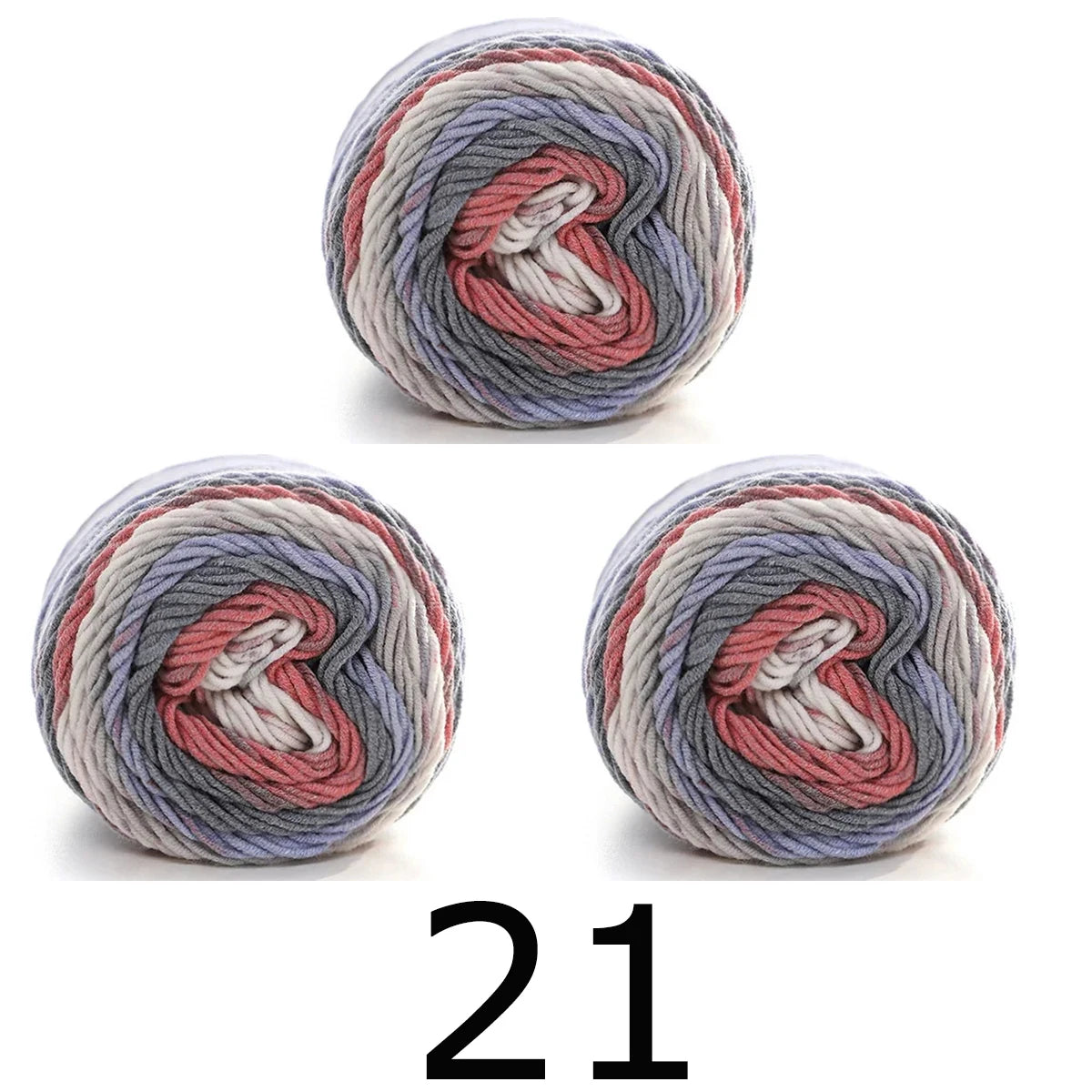 3pcsX100g Benang Pelangi 5 Segmen Helai Benang Dicelup Buatan Tangan DIY Benang Rajutan untuk Topi Sweater Selendang Sofa Kusyen Benang Kek 193M