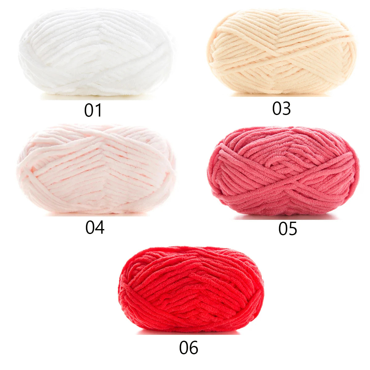5pcsX50g Thick Velvet Yarn Handmade DIY Knitting Yarn Wholesale Wool Line Scarf Hat Soft Chenille Yarn Knit Wol