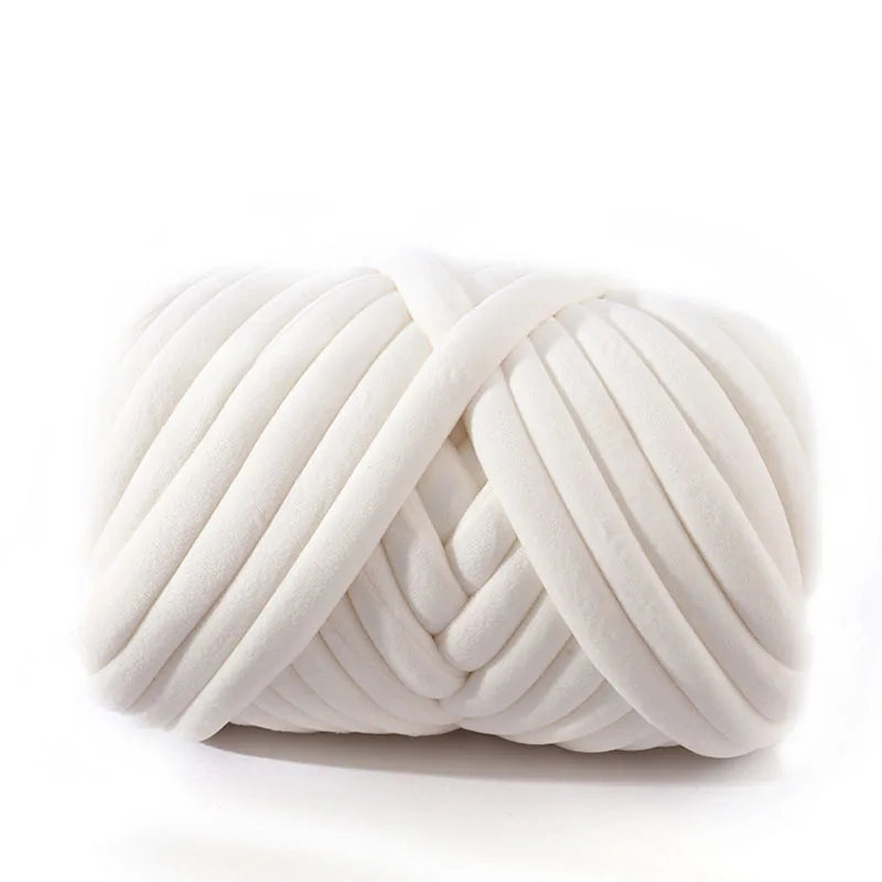 500g Super Velvet Chunky Yarn Thick Bulky Giant Thread White Bag for Hand Knitting DIY Arm Soft Big Blanket Carpet